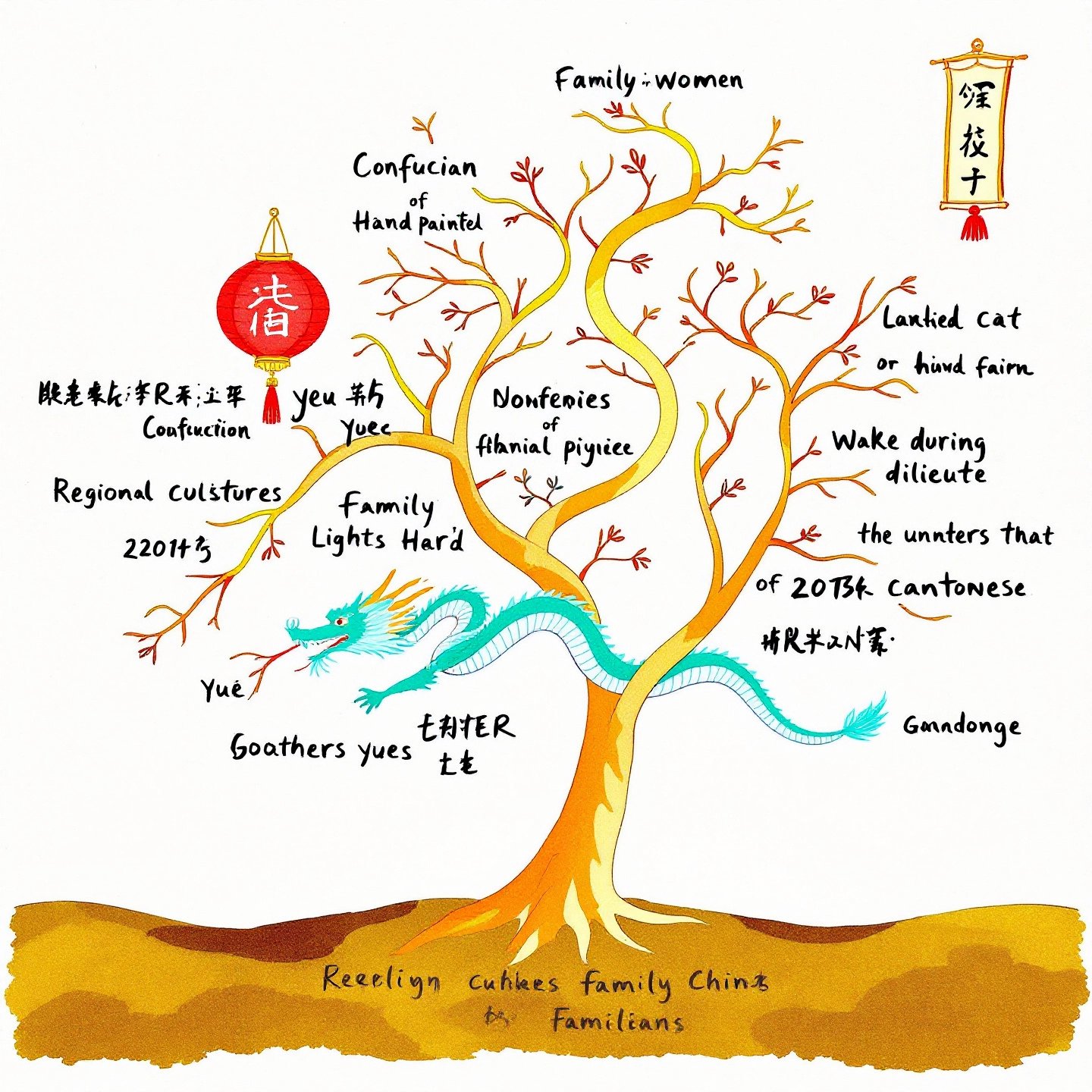 family tree with chinese names showcasing cultural influences
