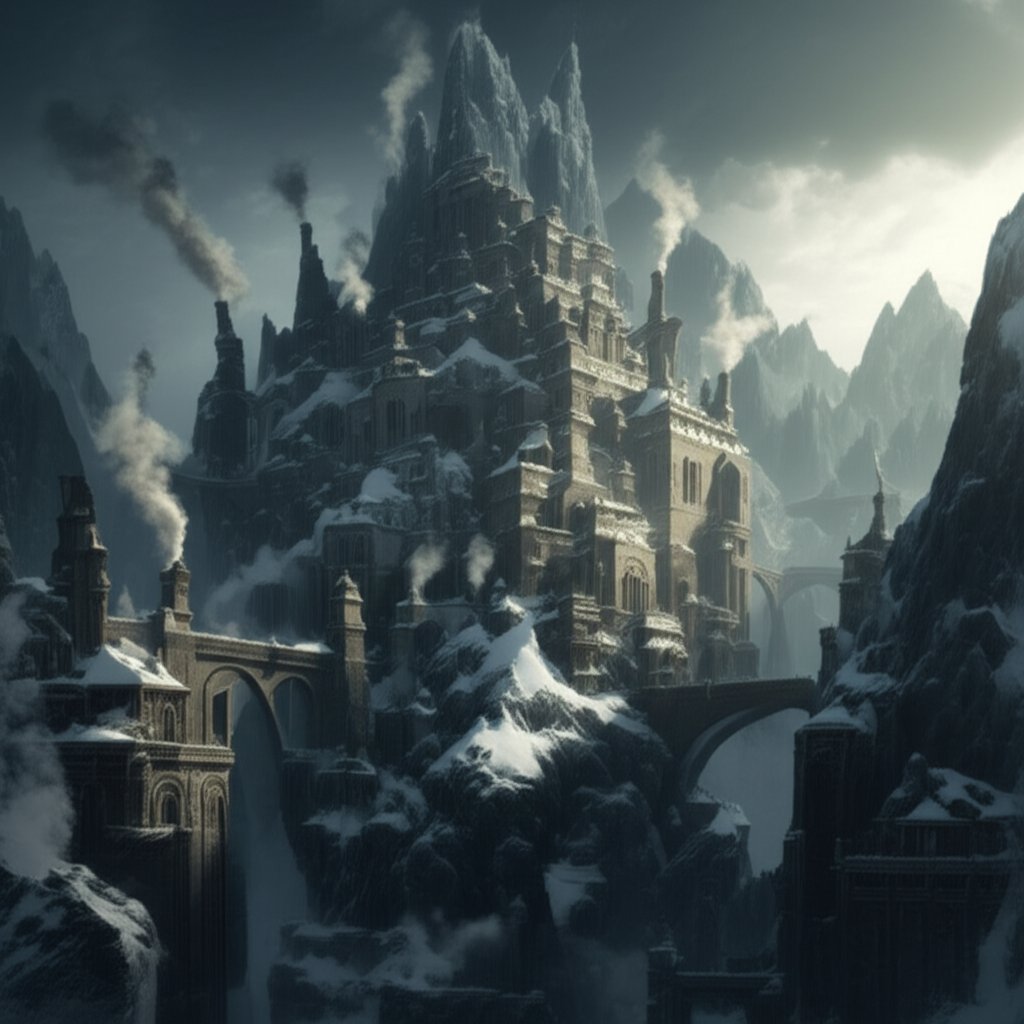 a fortified dwarven city showcases architectural mastery