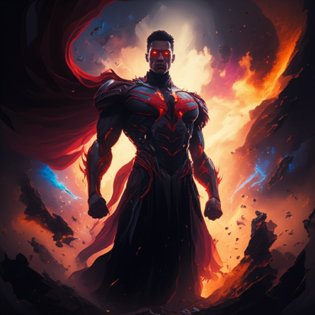 a hero whose appearance and stance reflect their unique superpowers