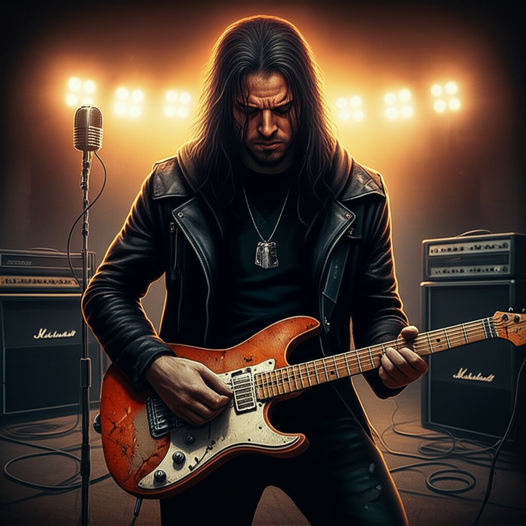 a rock musician seeks powerful song titles using a metal song name generator