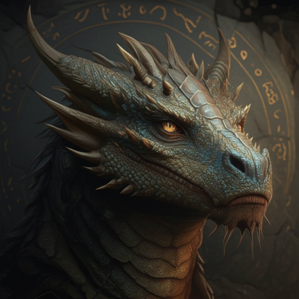 authentic dragonborn with clan markings and draconic features