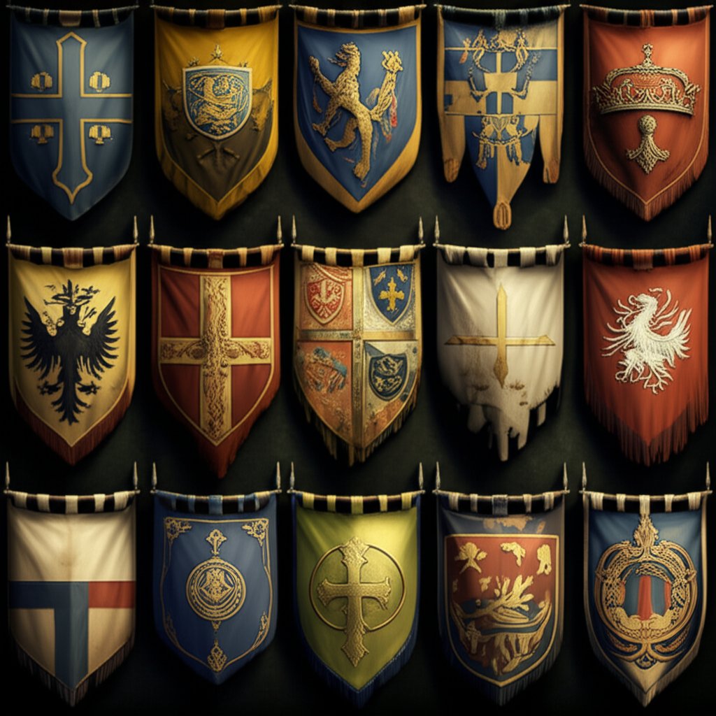 medieval and ancient kingdom banners for historically inspired name ideas