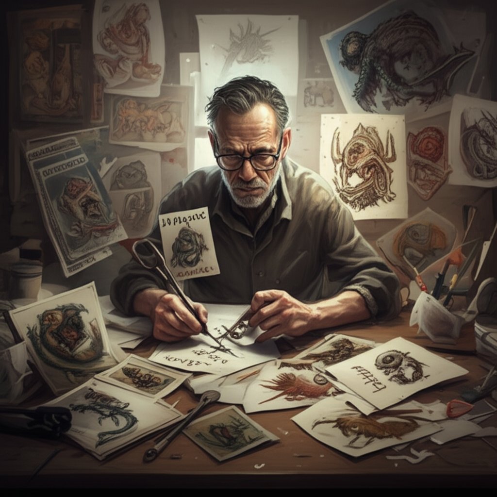 a creator customizing and perfecting unique monster names