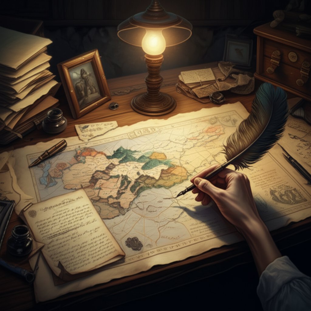 a fantasy writer creating city and house names for world building