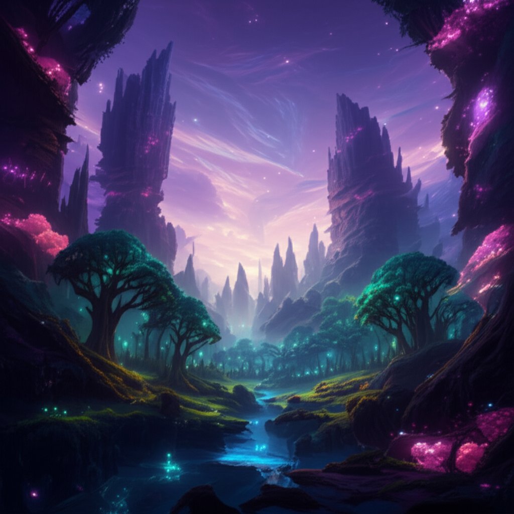 a magical island landscape capturing the essence of fantasy world building