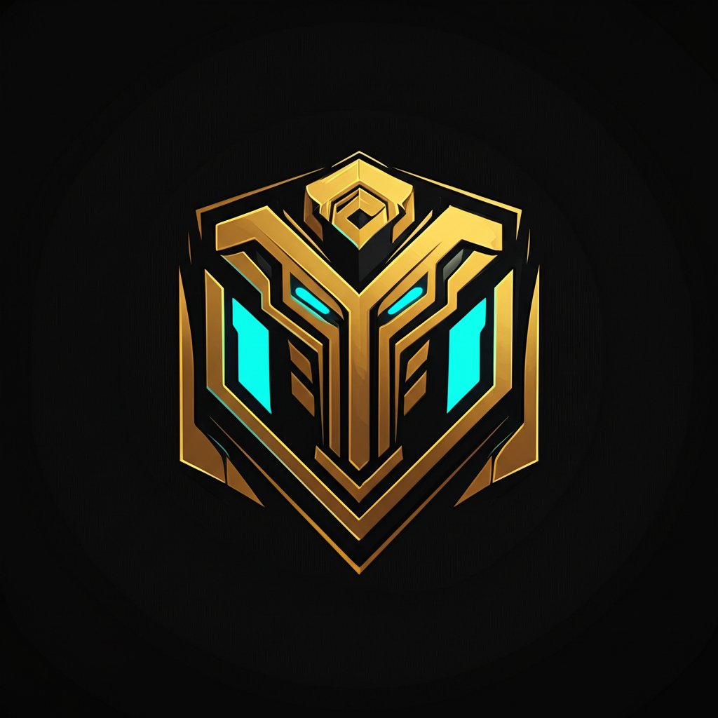 a modern edgy guild logo symbolizing a cool and powerful identity