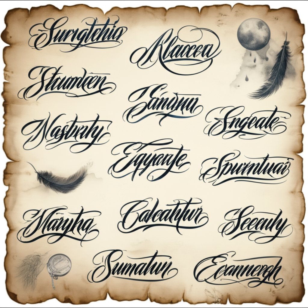 a parchment displaying different witch surnames representing the grounding of magical identity through last names