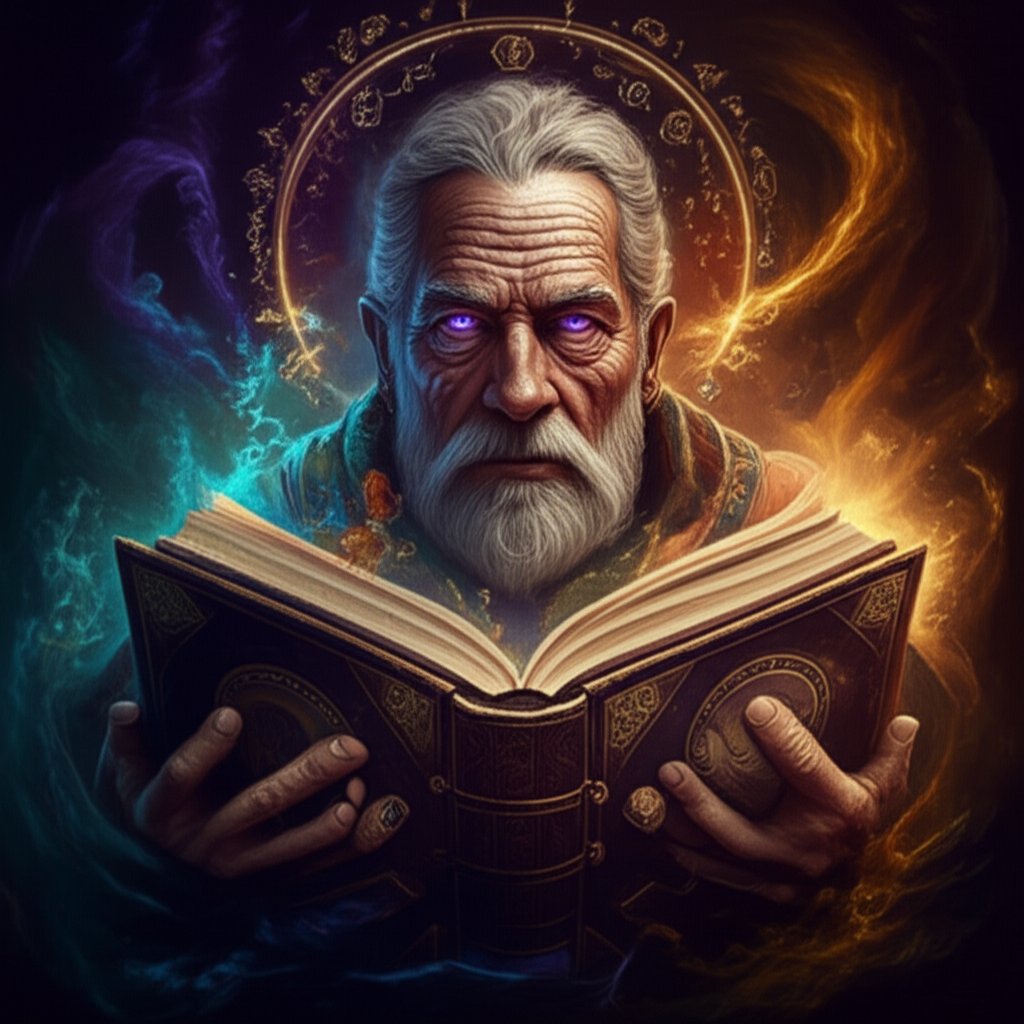 a sorcerer surrounded by magical symbols reflecting the power of a well chosen name