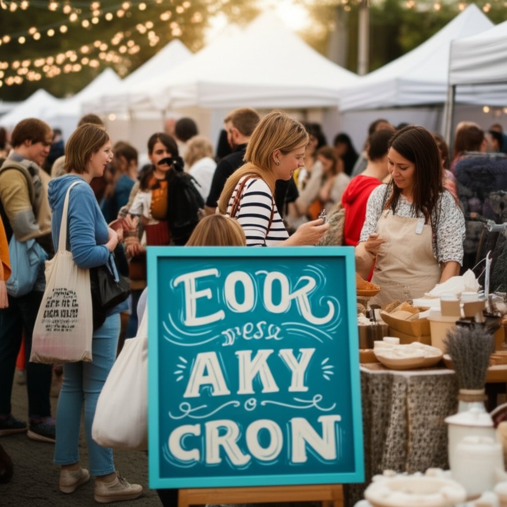 a standout etsy shop with an attention grabbing name attracting customers in a busy marketplace
