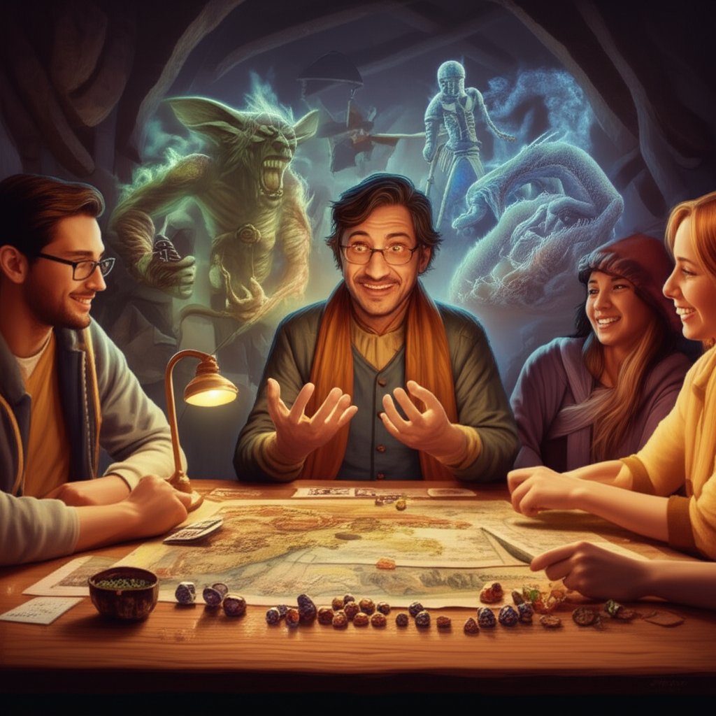 a tabletop rpg group imagining monsters with creative names