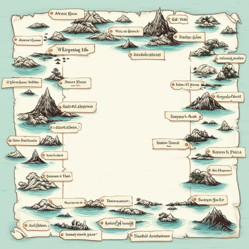 a variety of island shapes paired with creative name tags to spark inspiration