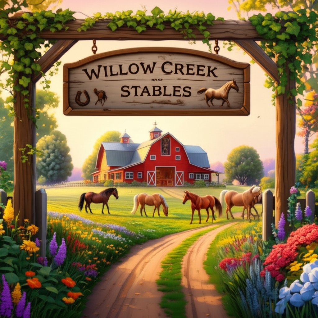 a welcoming horse farm entrance showcases the importance of a memorable farm name