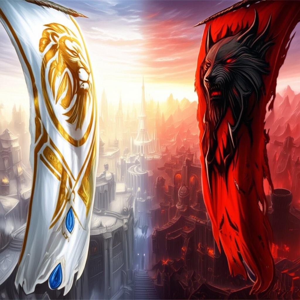 alliance and horde guild banners reflecting distinct naming styles