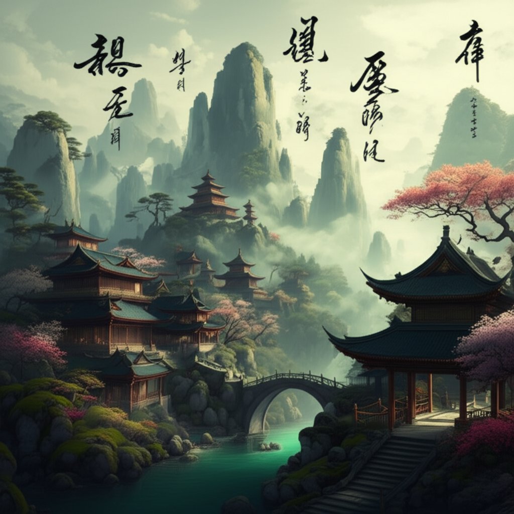 an asian inspired fantasy setting with authentic culturally rich country names