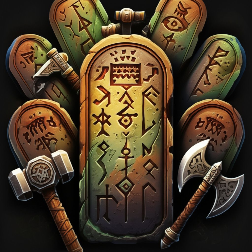 ancient stone tablets displaying the building blocks of classic dwarven names