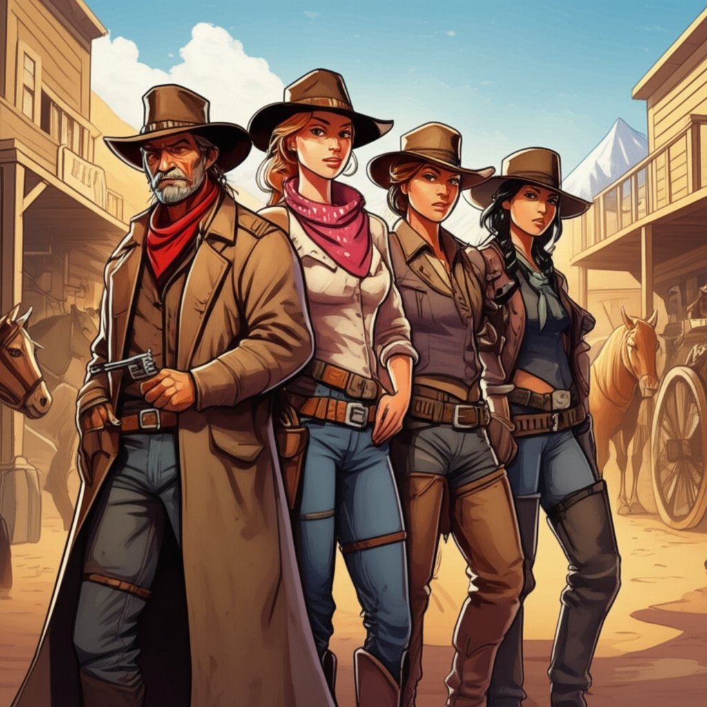 classic cowboys and cowgirls with distinctive western style