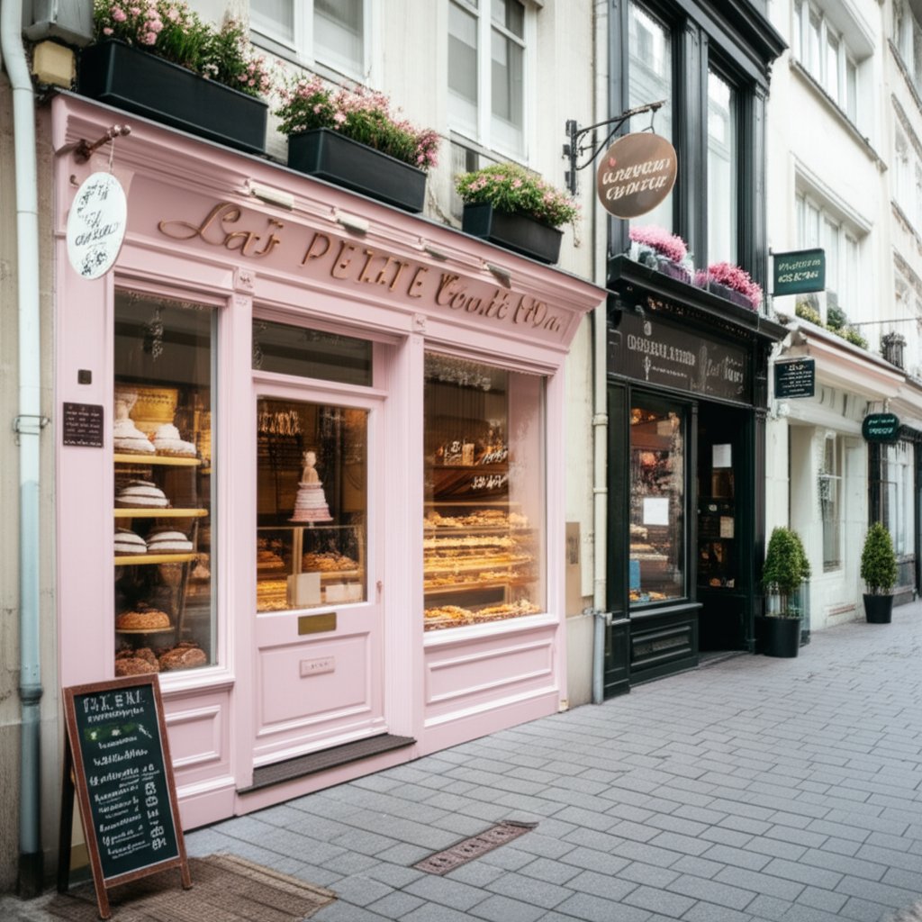 diverse bakery storefronts illustrating niche branding possibilities