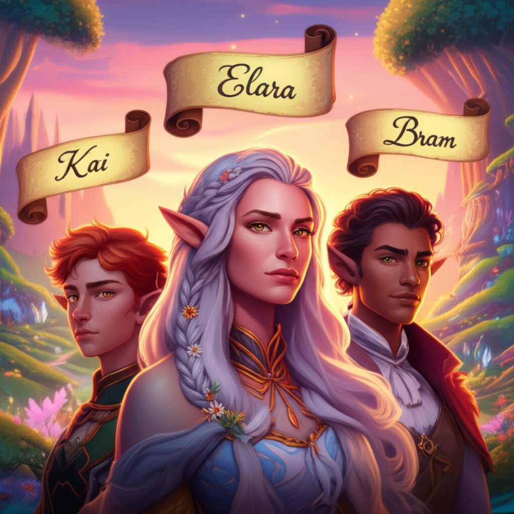 half elf characters display a variety of gendered and gender neutral names
