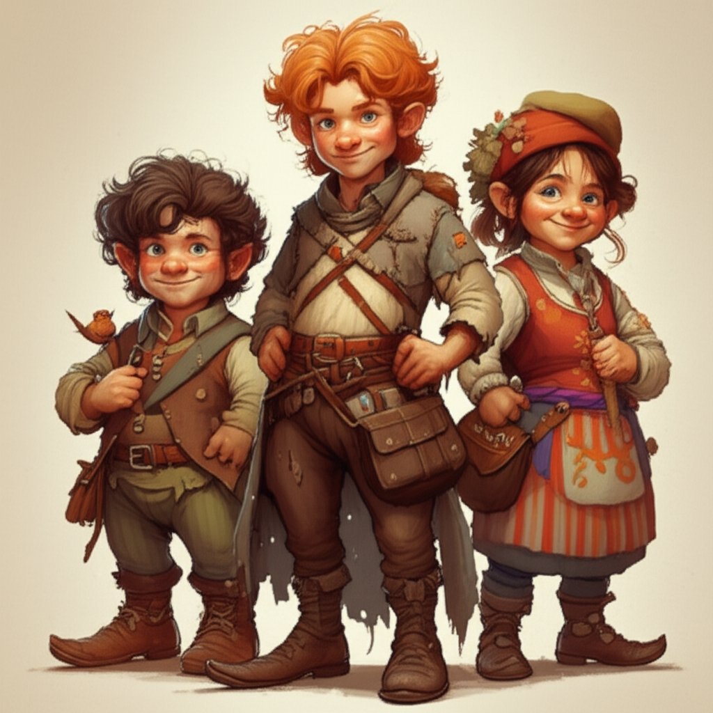 halflings reflecting naming styles from d&d pathfinder and warhammer