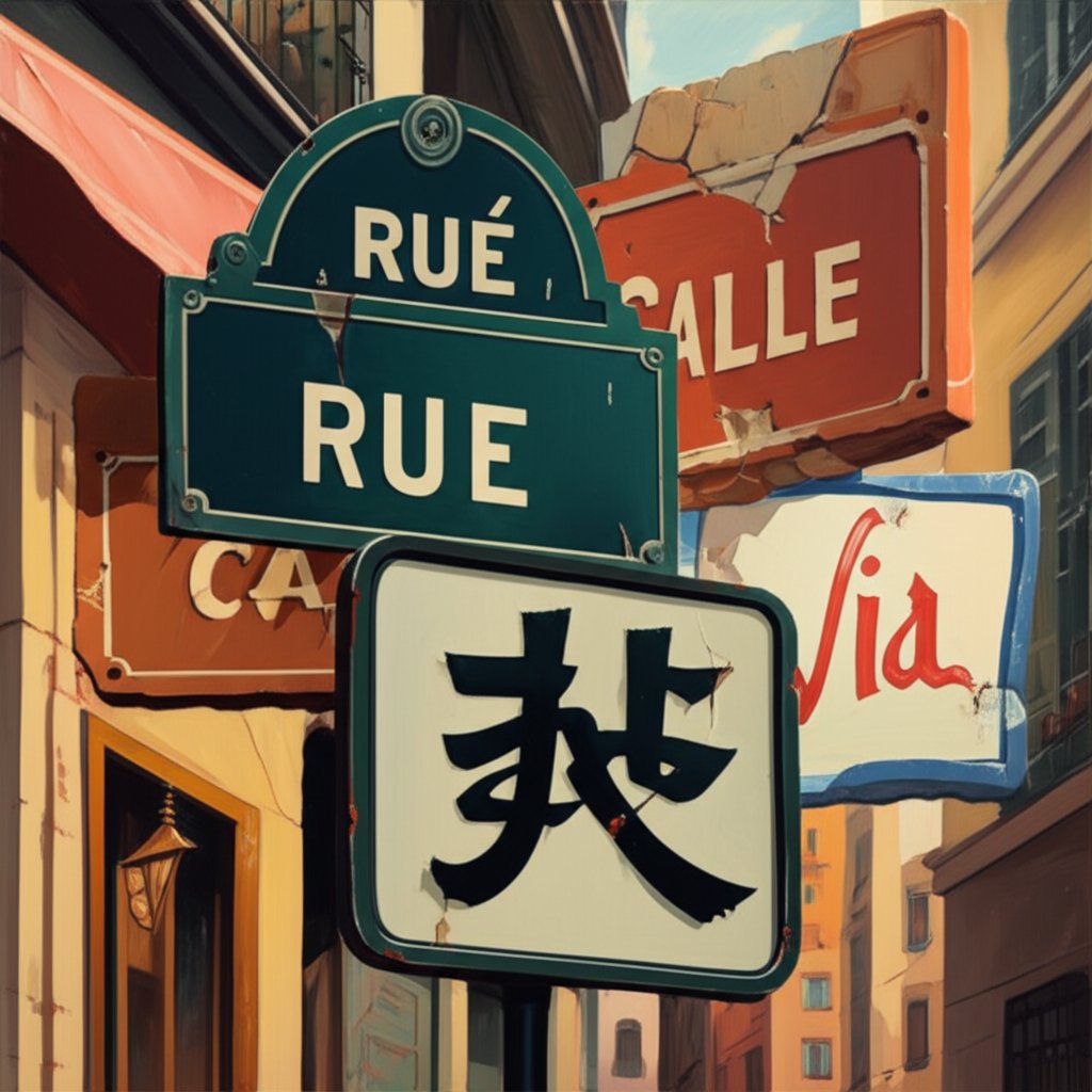 multicultural street signs showcasing authentic naming conventions from around the world