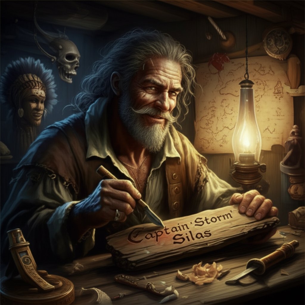 pirate personalizing a unique name with creative inspiration