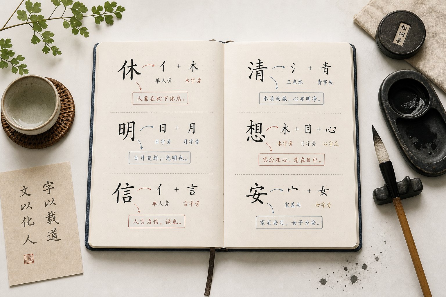 breaking down chinese characters into radicals and components to build your naming inventory