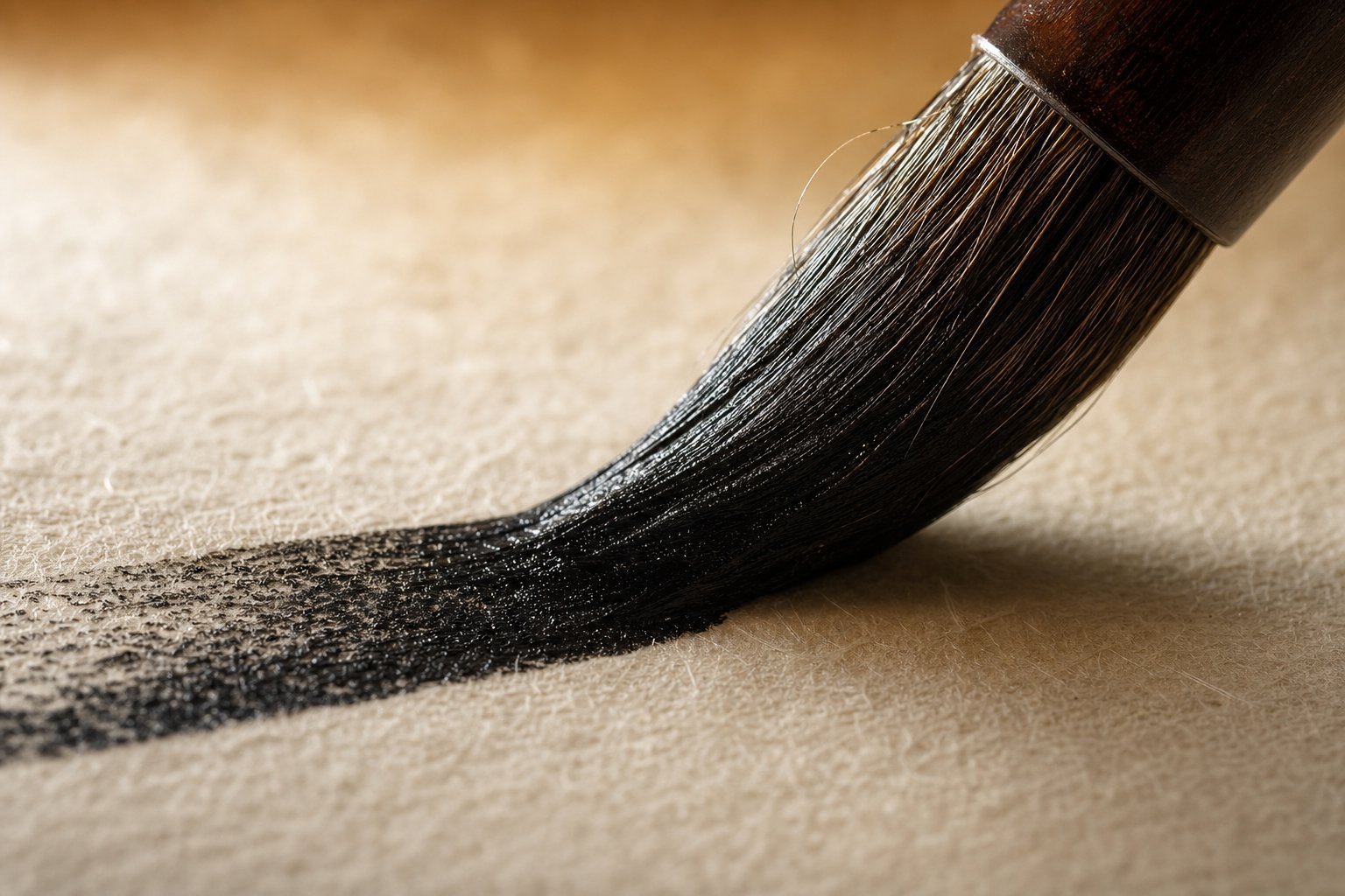 brush bristles responding to a push stroke showing how left handed stroke direction affects bristle behavior
