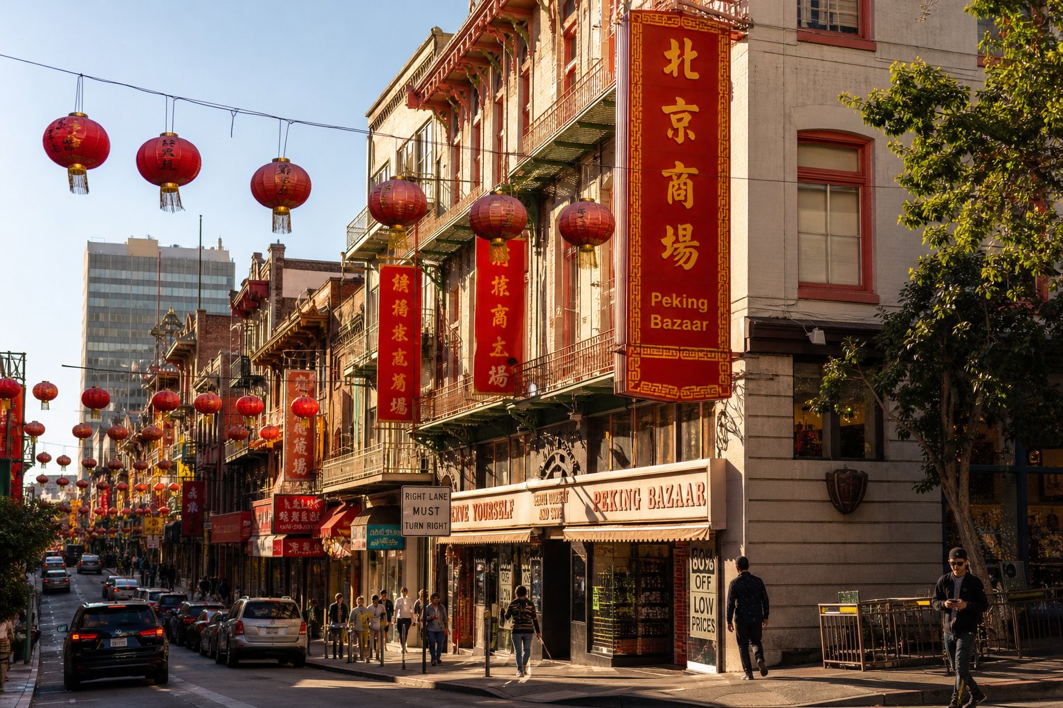 chinatown districts worldwide house clan associations often marked only by chinese signage on upper floors