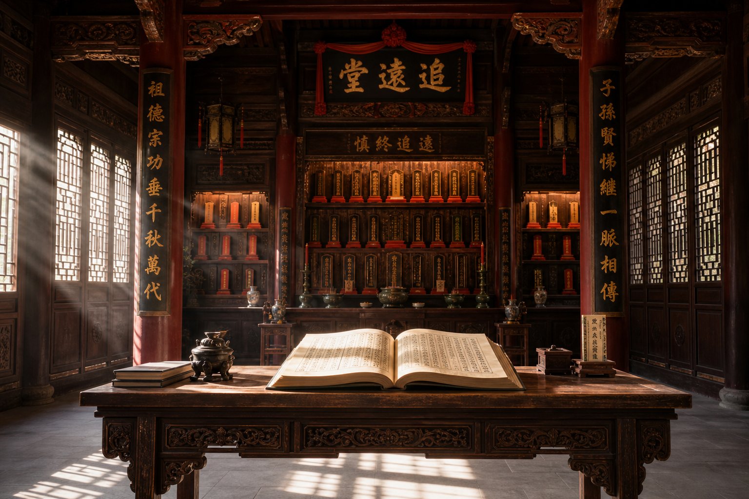 chinese ancestral halls and handwritten genealogy books remain primary sources for tracing liang family lineage across generations