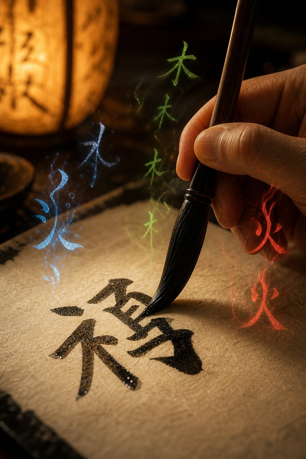 chinese character radicals serve as visual markers connecting each character to its five element classification