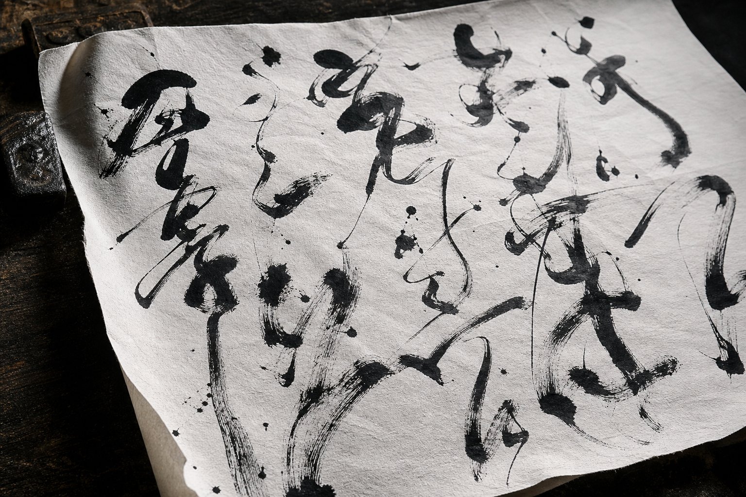 chinese cursive script calligraphy demonstrating fluid connected strokes and expressive brush movement