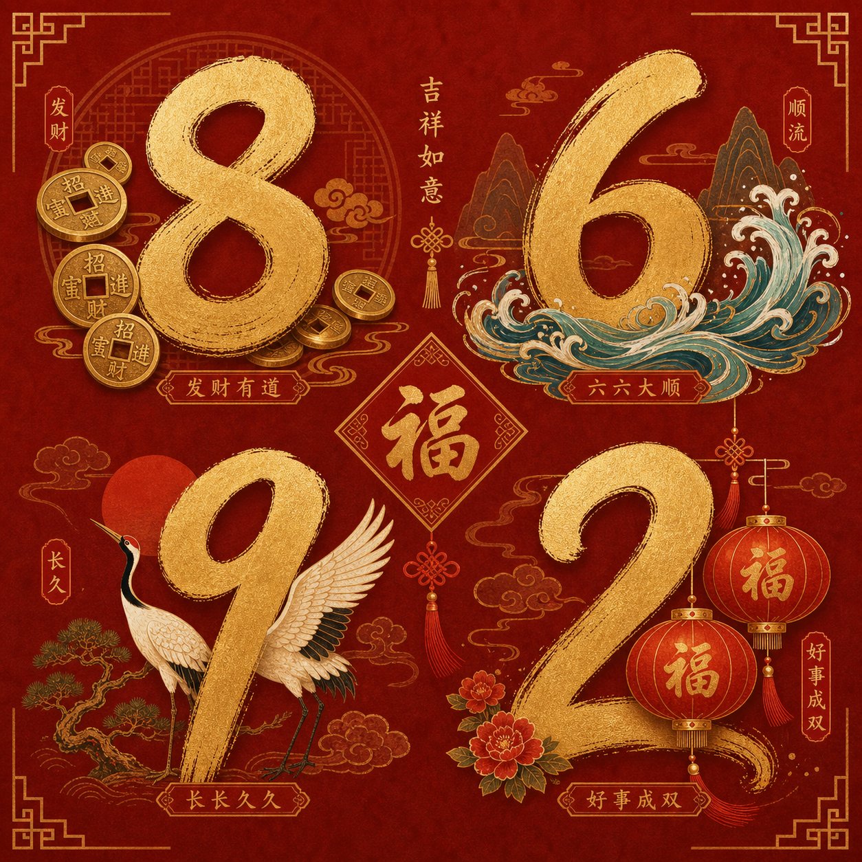 chinese lucky numbers 8 6 9 and 2 each carry distinct blessings for naming decisions
