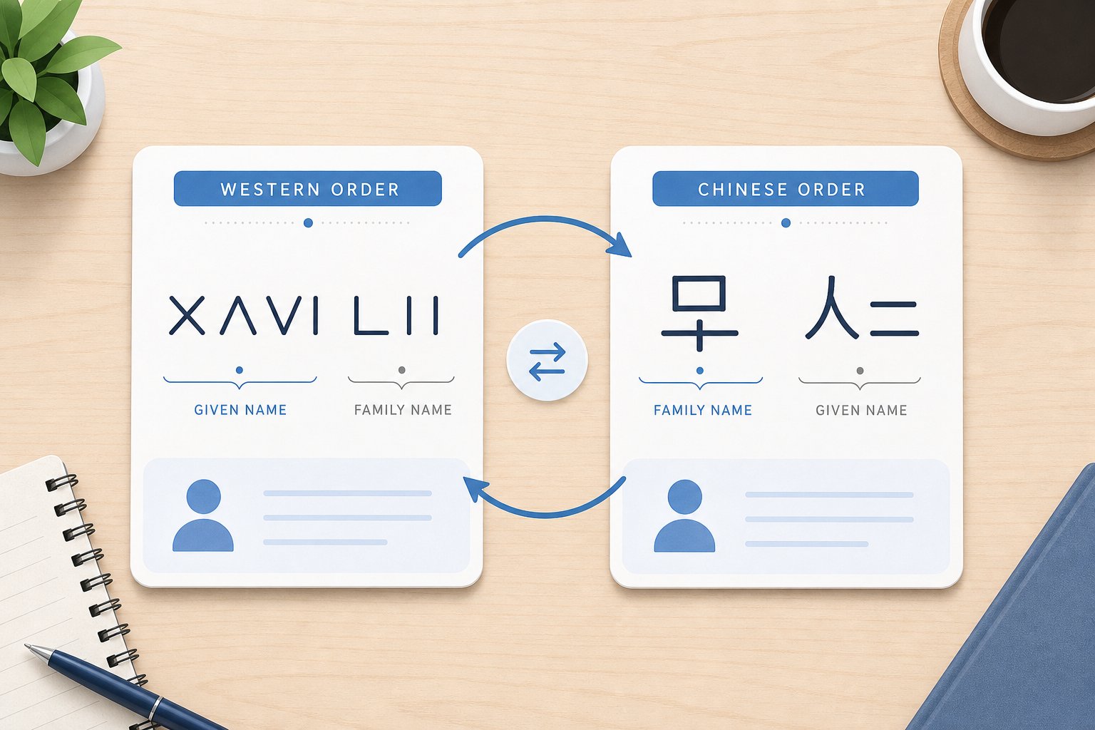 chinese names place the family name first reversing the order western speakers expect