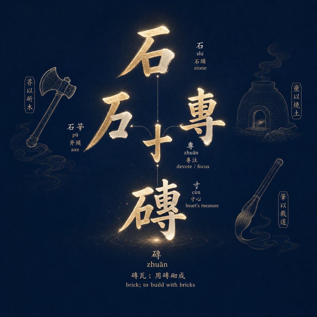 chinese surname characters contain radicals that visually encode the tools and materials of ancestral professions