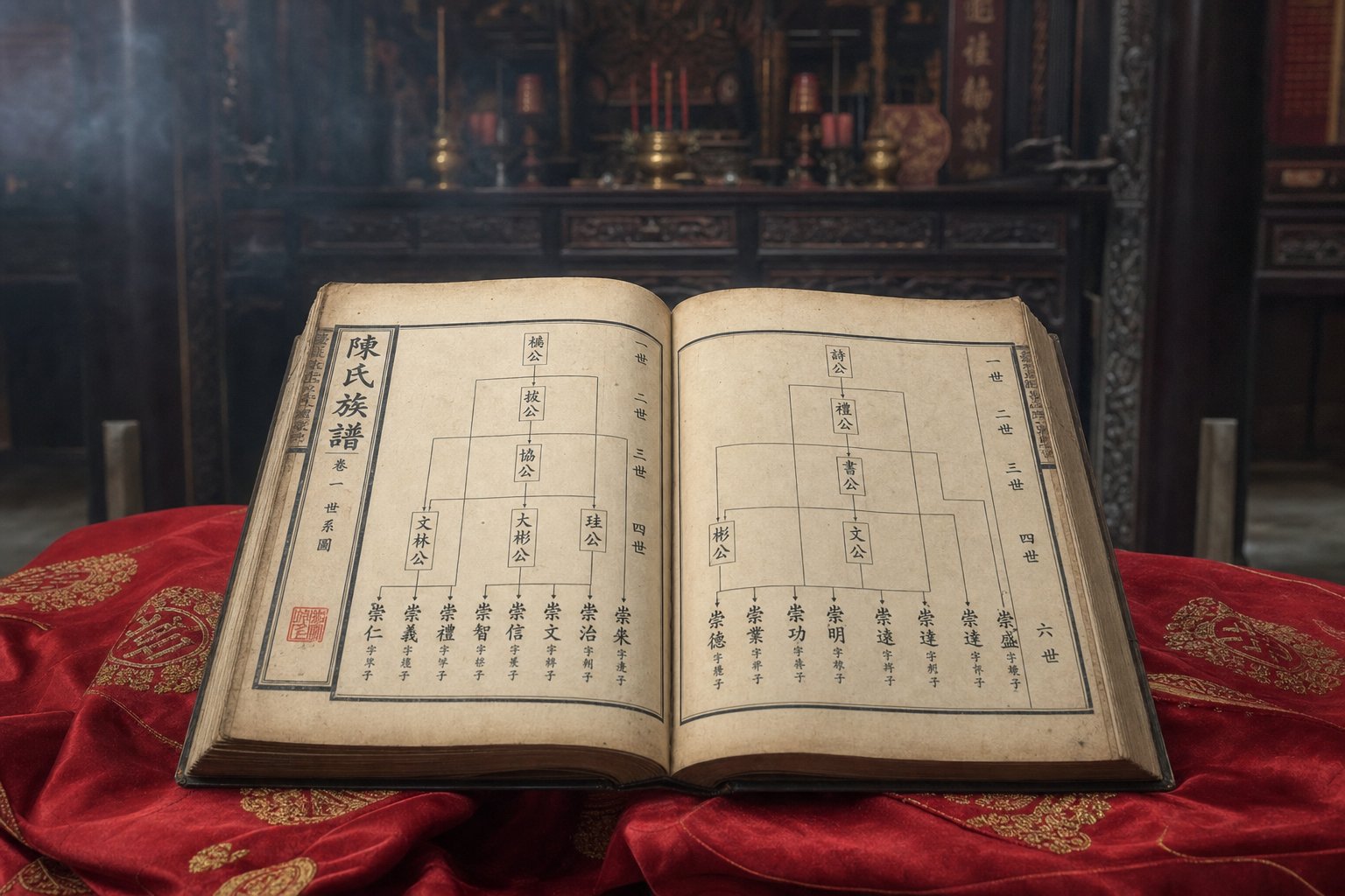 clan genealogy records known as jiapu document lineage connections spanning dozens of generations