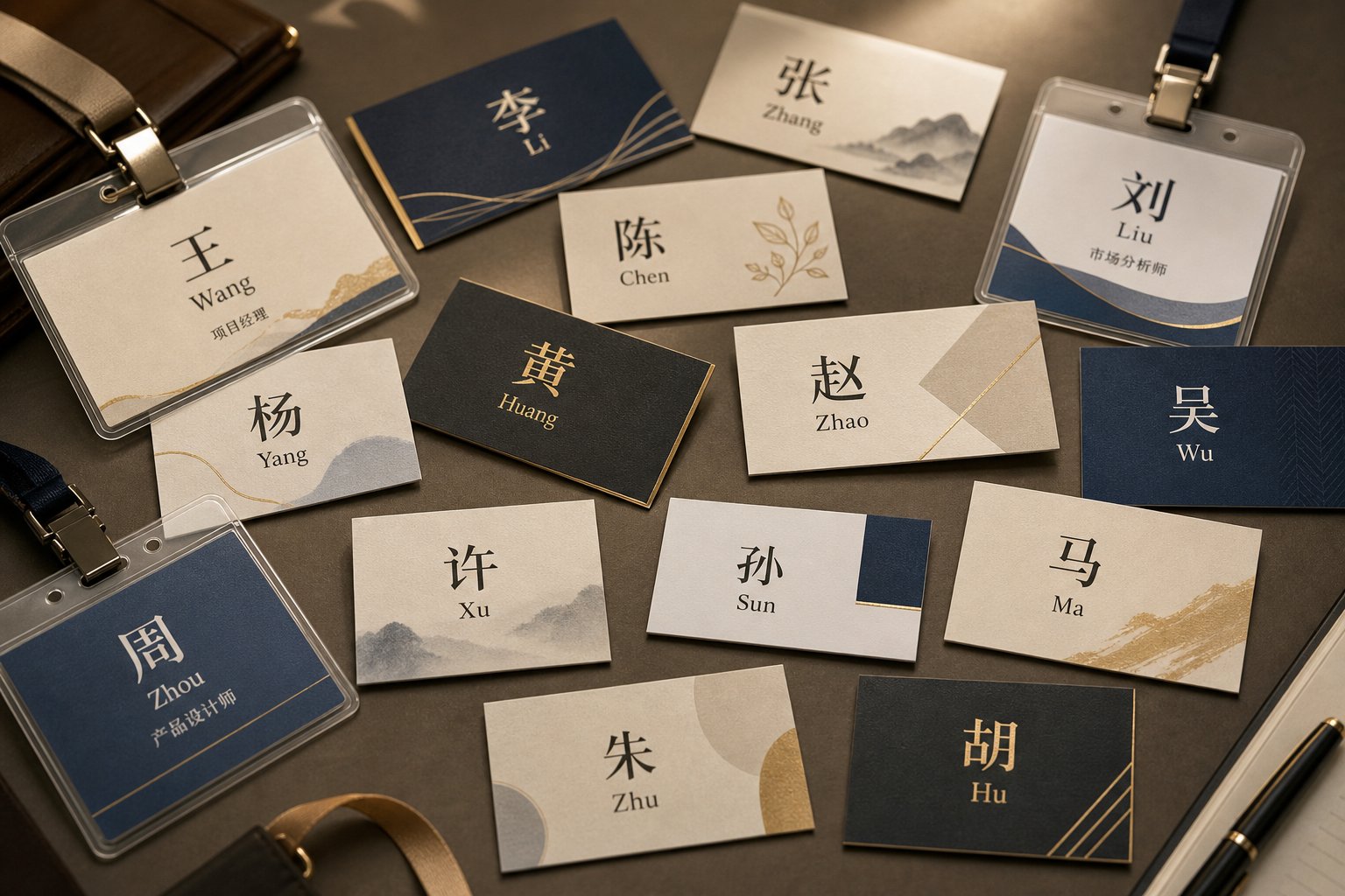 common chinese surnames like wang zhang li and xu appear frequently in professional settings worldwide