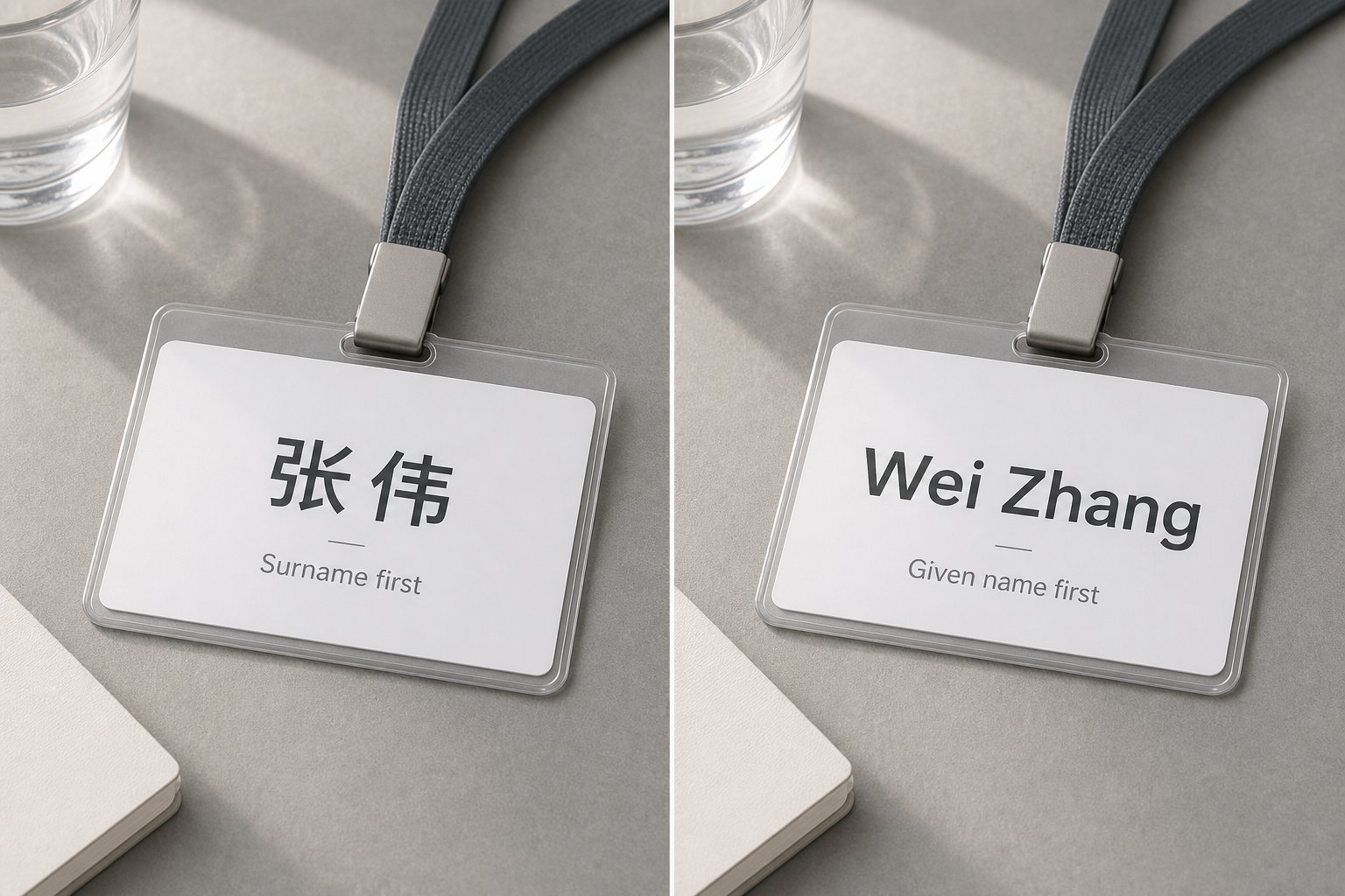 comparing surname first and given name first name order conventions