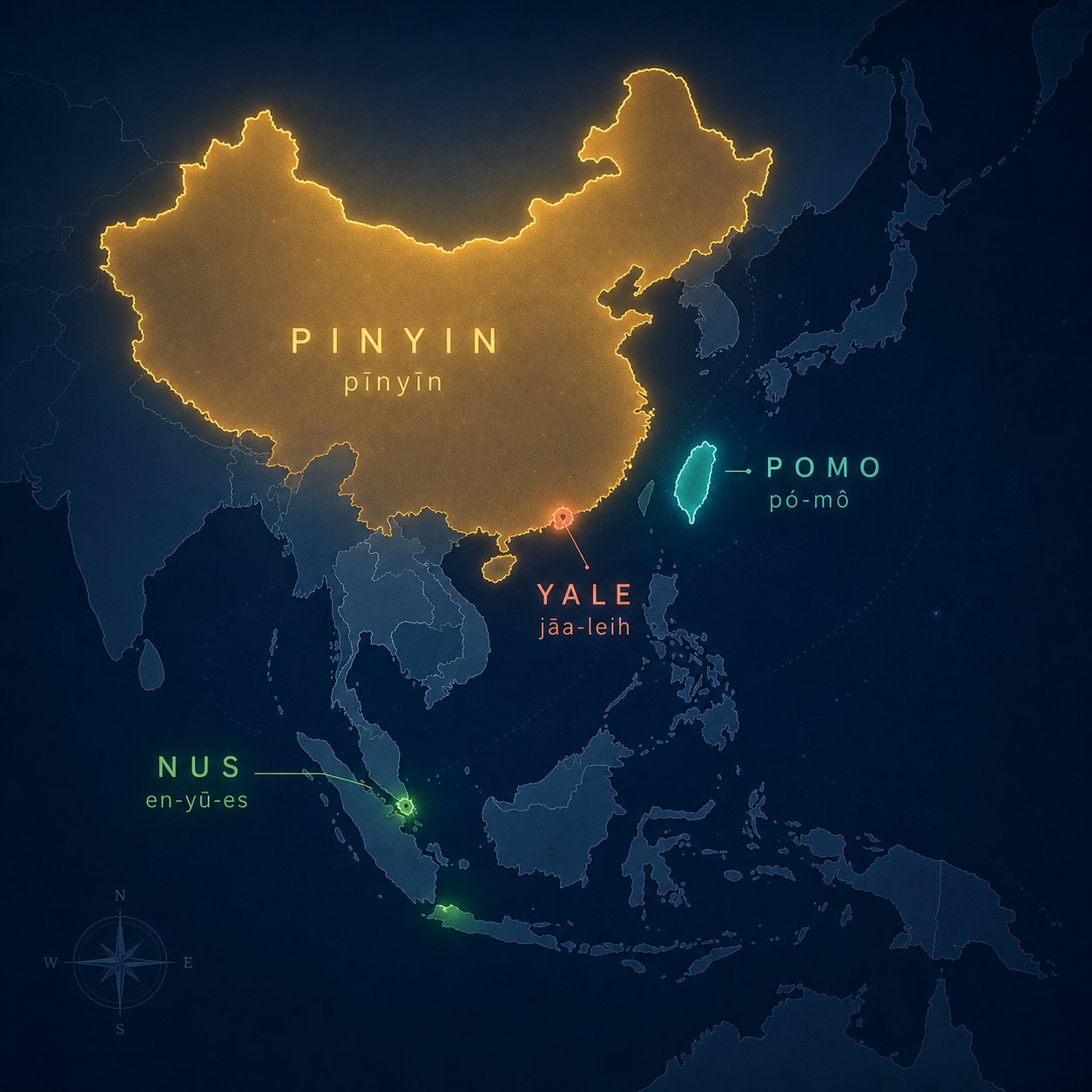 different chinese speaking jurisdictions recognize different romanization systems as legally valid