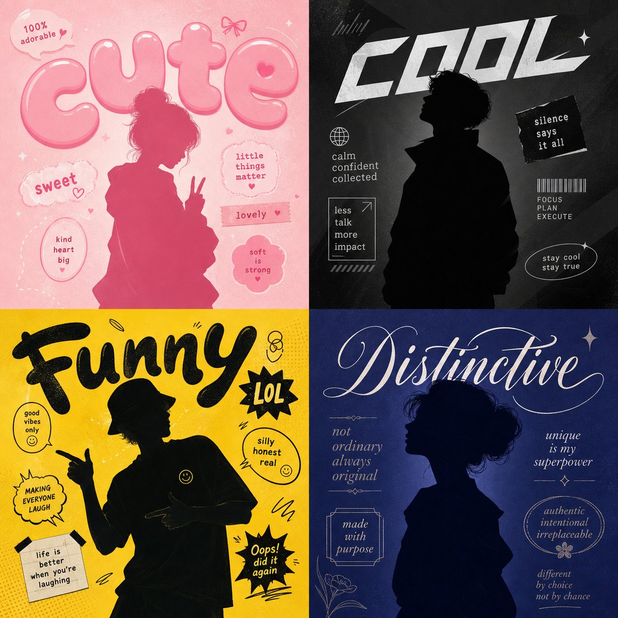 different nickname styles like cute cool funny and unique each follow distinct phonetic patterns that match personality