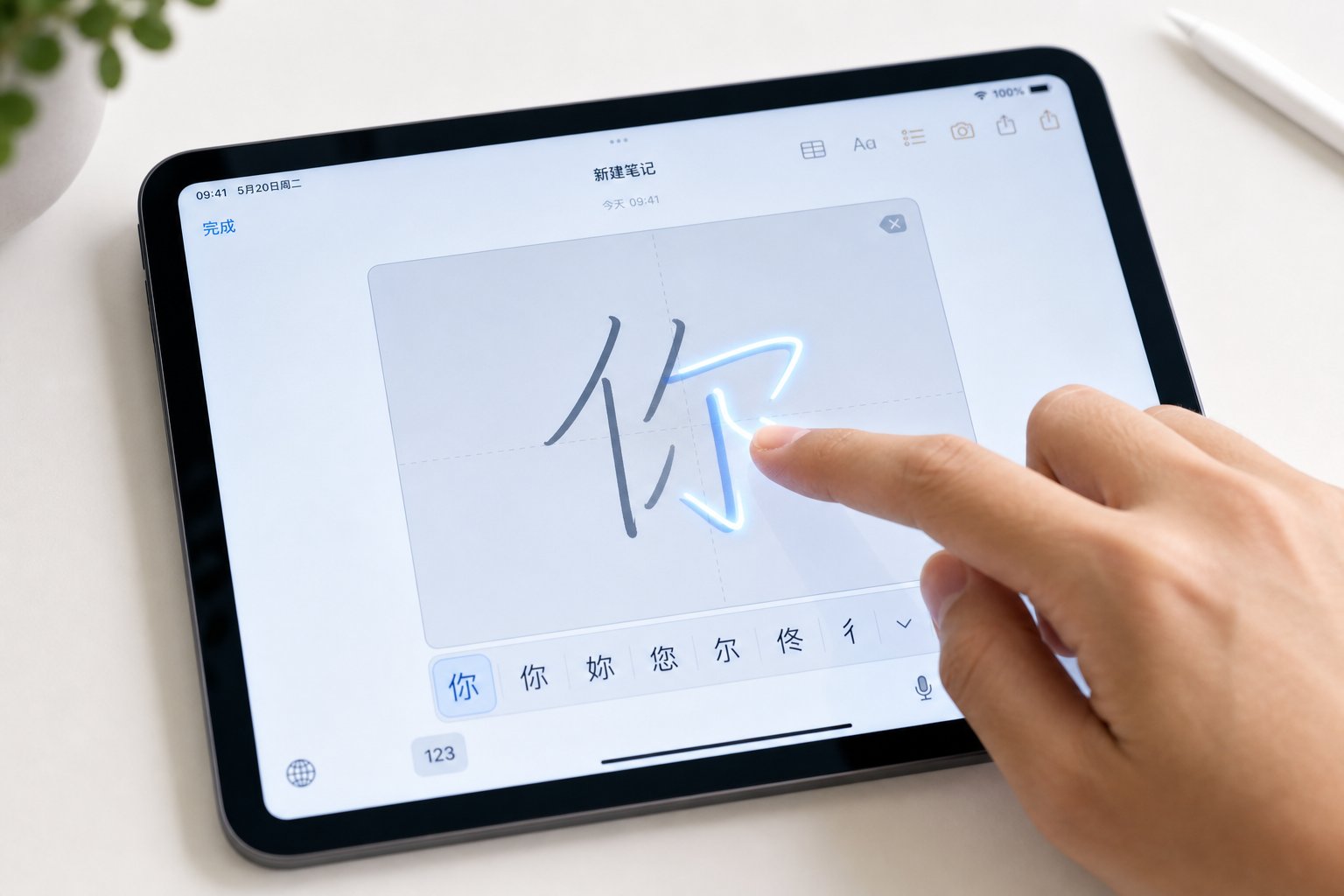 drawing a chinese character on a touchscreen for handwriting recognition lookup