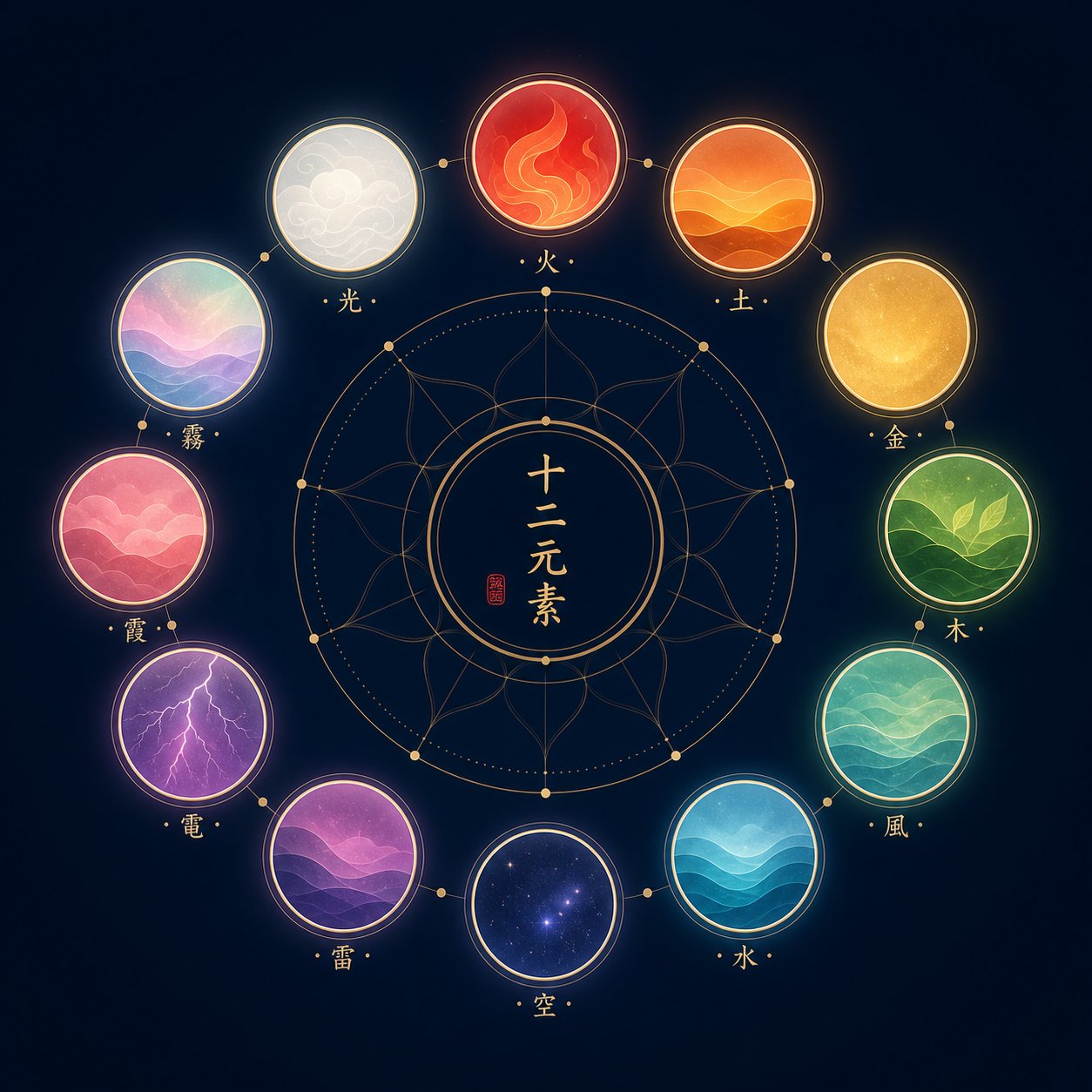 each earthly branch contains one to three hidden stems revealing layered elemental energy beneath the surface