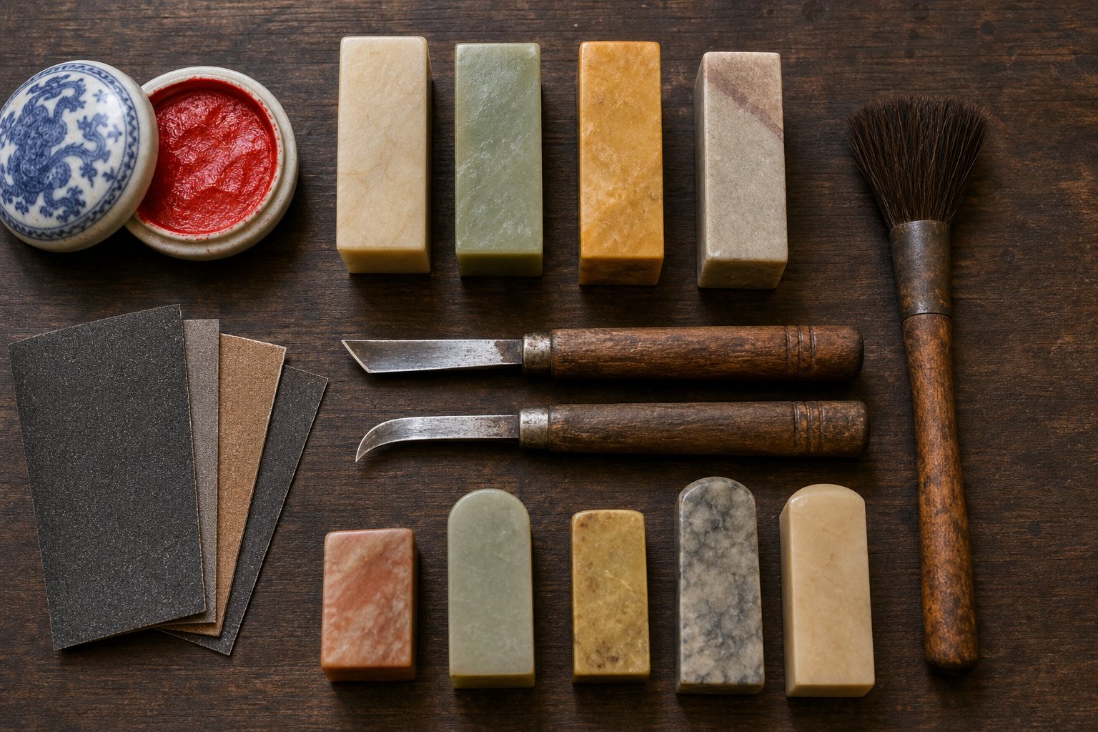 essential tools and materials for traditional chinese seal carving