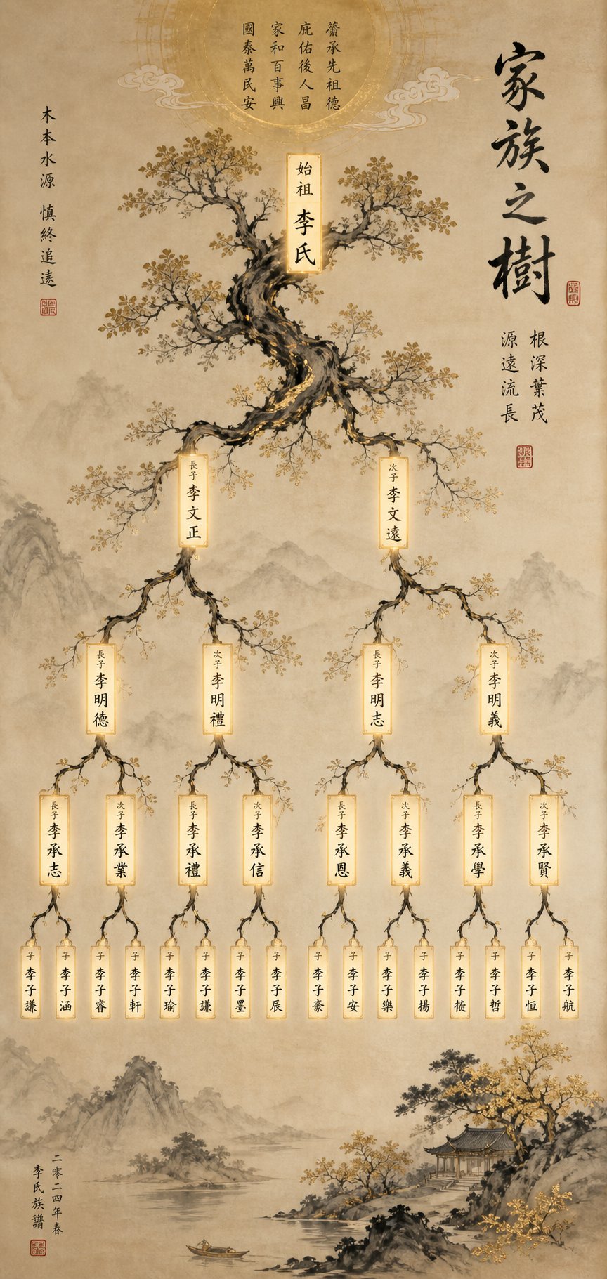 generational poems assign one shared character to each generation in a chinese clan family tree