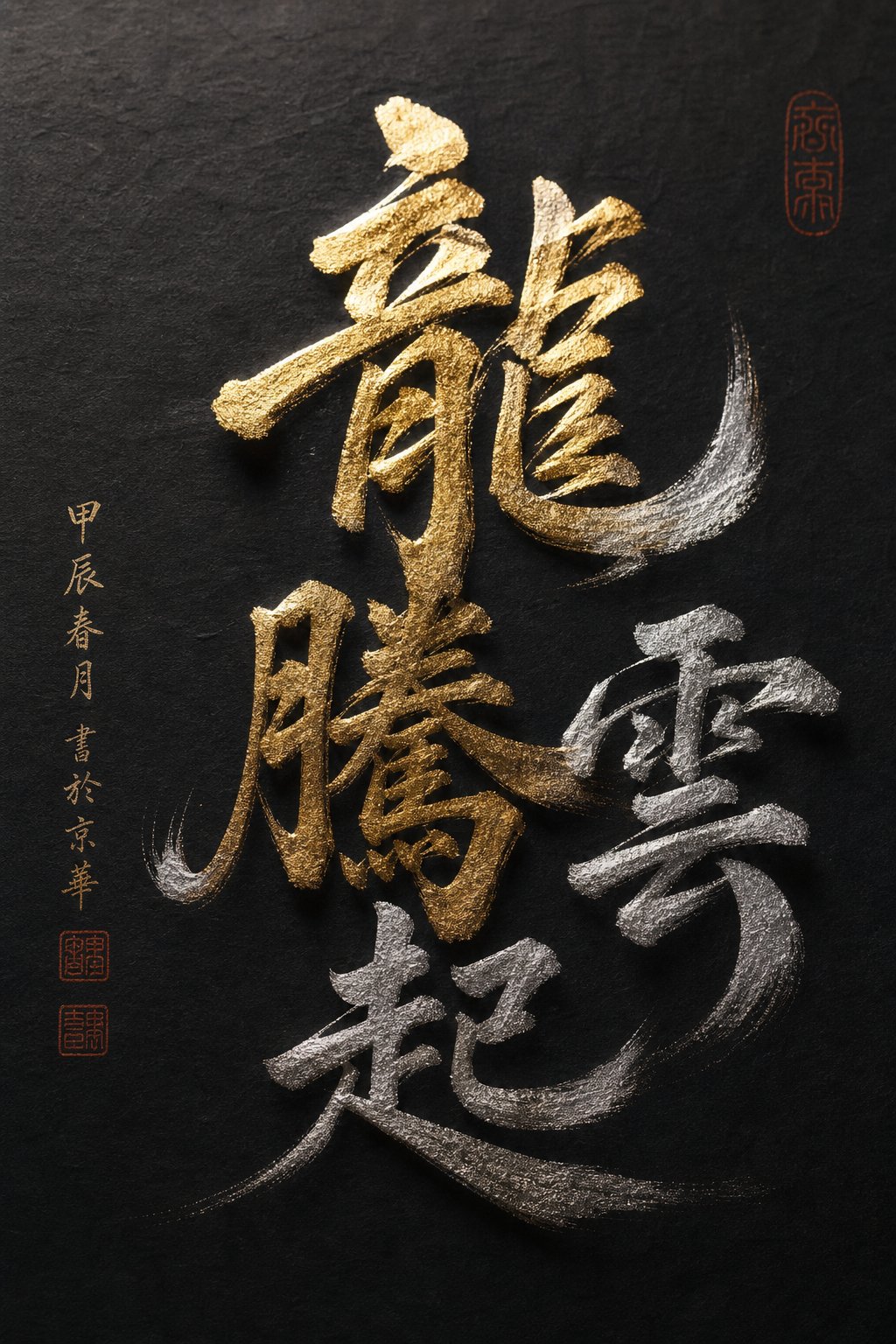 metal element characters rendered in gold and silver calligraphy reflecting their precious symbolism in chinese naming