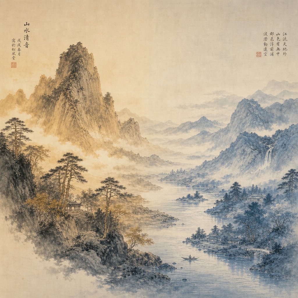 mountain and river representing the complementary balance philosophy behind chinese twin naming pairs