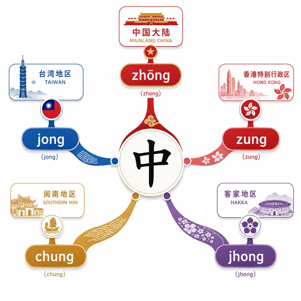 one chinese character can produce multiple english spellings depending on the romanization system used