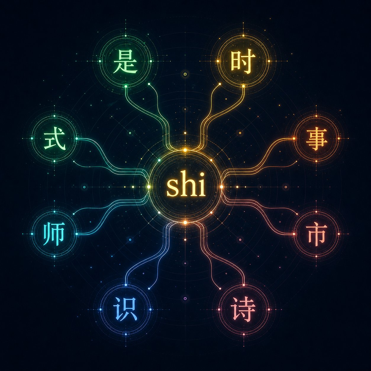 one romanized spelling can map to dozens of different chinese characters with distinct meanings