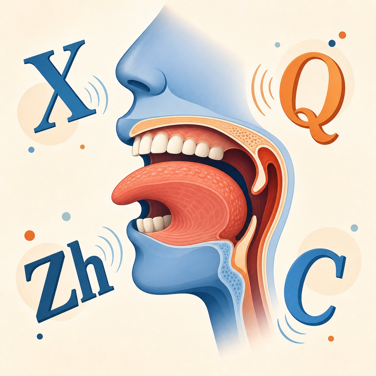 pinyin consonants like x q and zh require different tongue positions than english speakers expect