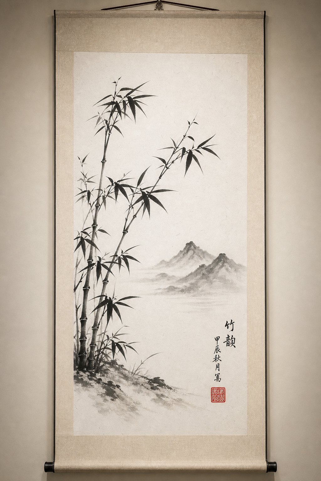 proper seal placement on a chinese ink painting beside the artist signature