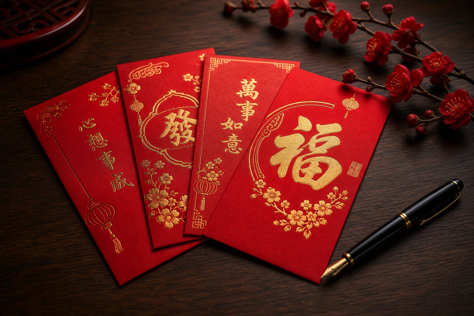 red envelopes where correctly written names carry cultural and personal significance